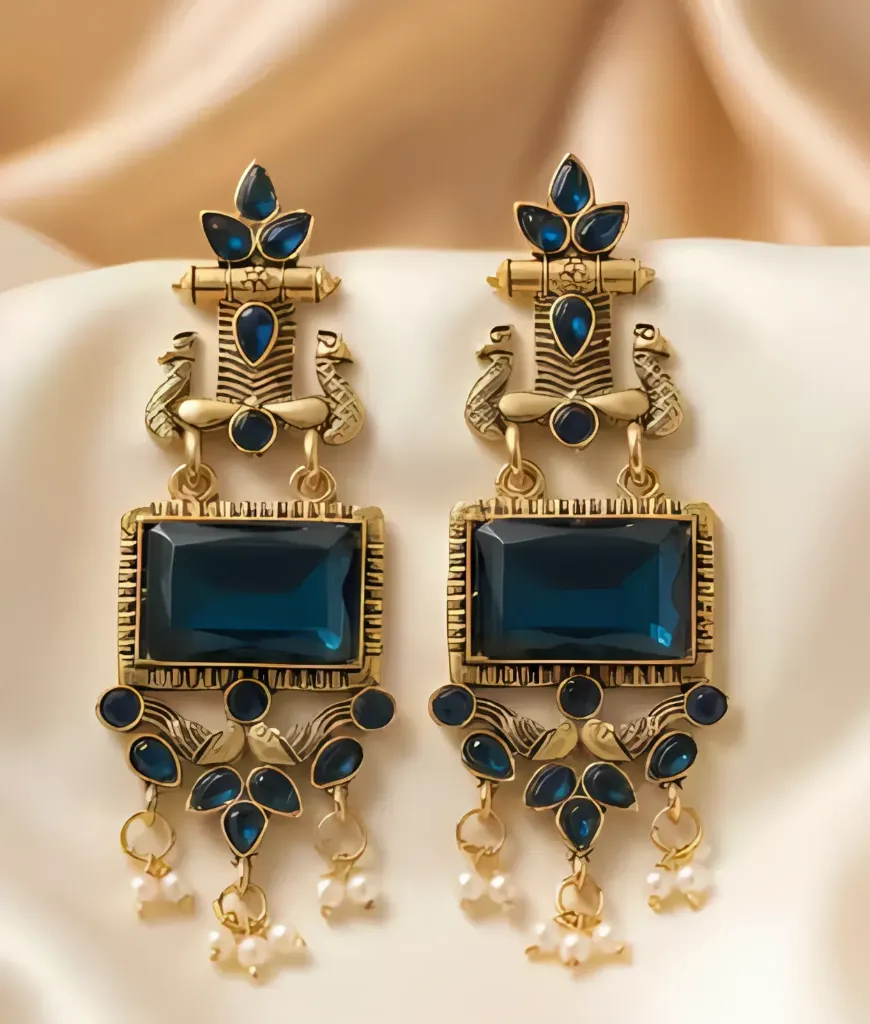Temple Design Kundan Chandelier Earrings for Women – Ethnic Jewellery_SKU-678830028