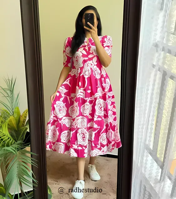 Radhe Studio Long Anarkali Gown Kurti (S)