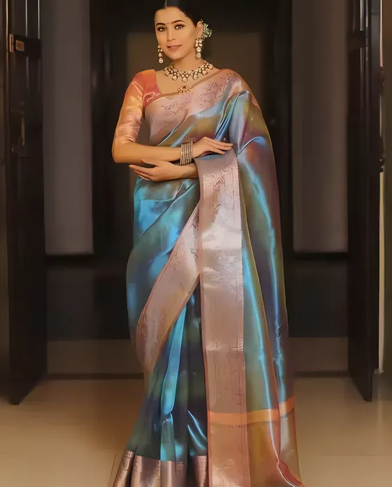 [412109239] Radhe Studio Contemporary Tissue Banarasi Silk Saree