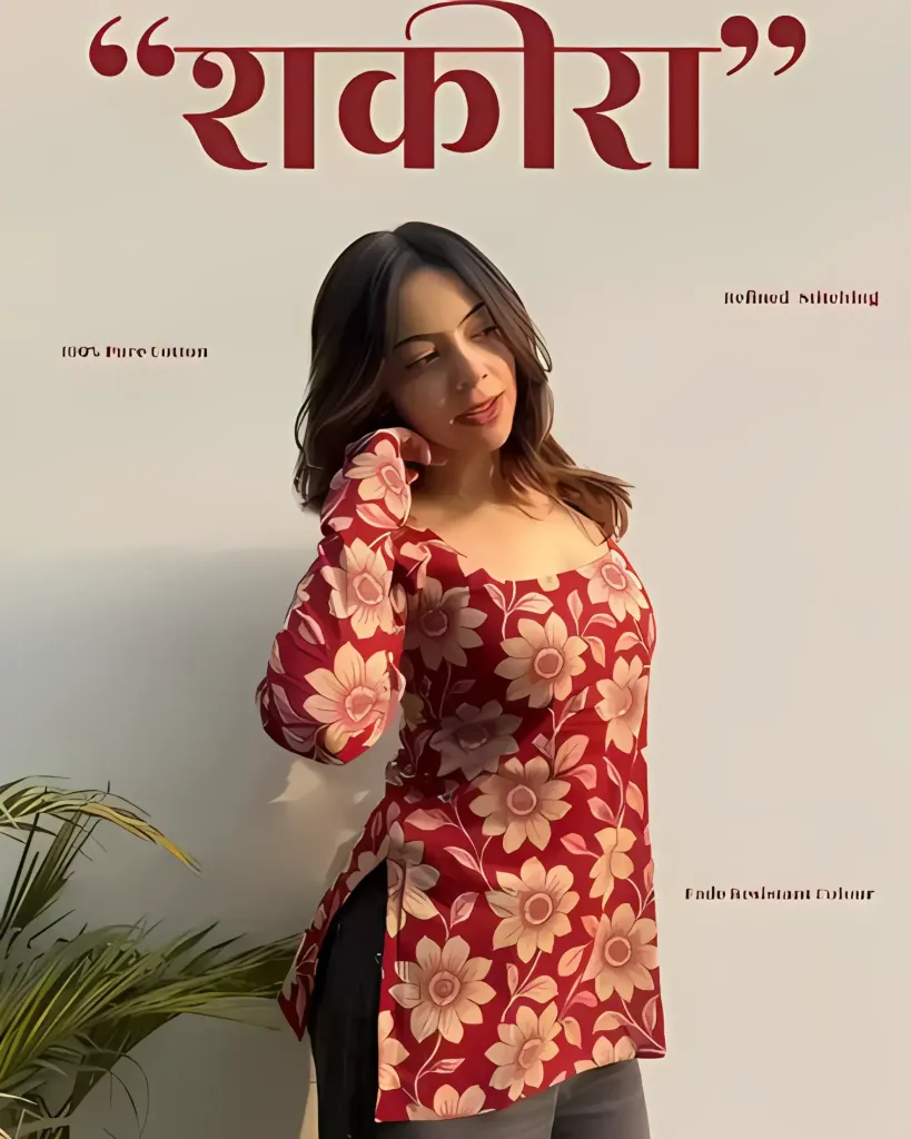 Maroon Printed Rayon Top for Women | Long Sleeve Indo-Western Tunic (XS)