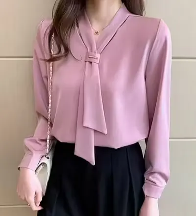 Women Top Shirt – Solid Cotton Cambric Full Sleeves (S)