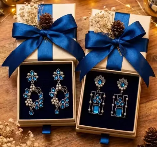 [695566139] Combo Pack of -2 Stylish Modern Silver Oxidized Earring_SKU-695566139