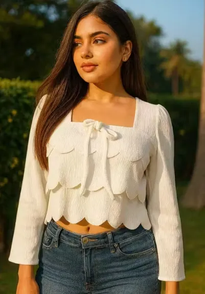 Premium Top For Women – Stylish Solid Cotton Blend Short Sleeve Top (S)