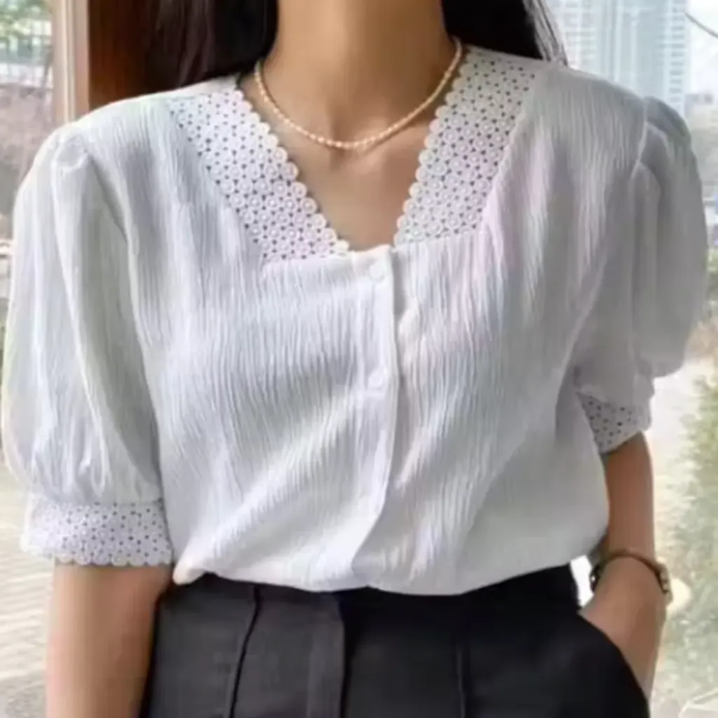 Women’s Solid White Tee | Soft Cotton Blend Casual Wear (XS)